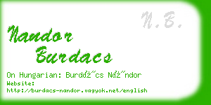 nandor burdacs business card